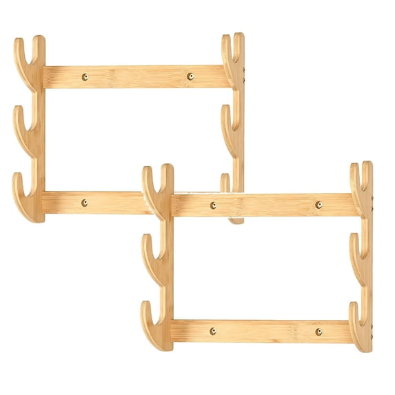 Vitamins Shelf Rack Wood Bow Wall Mount Rack, Archery 3 Layer Bow Hanger Rack Holder ...