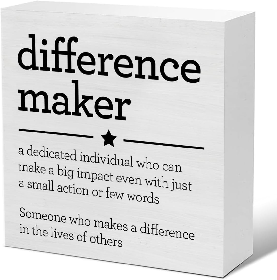 Wood Box Sign 5x5 Inch Difference Maker Decor Appreciation Gifts For ...