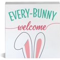 thumbnail image 1 of Wood Box Sign 5x5 Inch Easter Decor Easter Decorations Easter Every Bunny Welcome Wooden Sign For Home Kitchen Table Shelf Farmhouse Spring Decor Gift For Women Men, 1 of 8