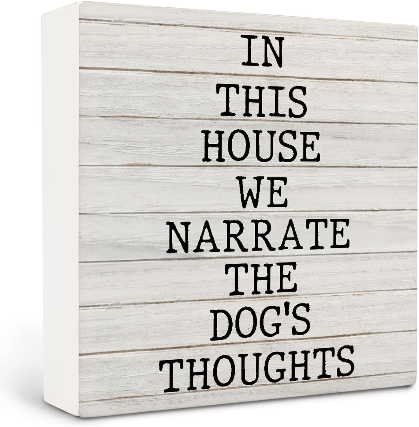 Dog Kissenbezug „In This House We Narrate The Dog's Thoughts“ - 45x45 Cm, Flanell, Mit Reißverschluss