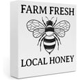 thumbnail image 1 of Wood Box Sign 5x5 Inch Inspirational Bee Decor Bee Gifts Wood Box Sign Desk Decor For Tiered Tray Rustic Country Wooden Sign Decor Summer Decorations For Home Nursery Farmhouse Coffee Shop, 1 of 8