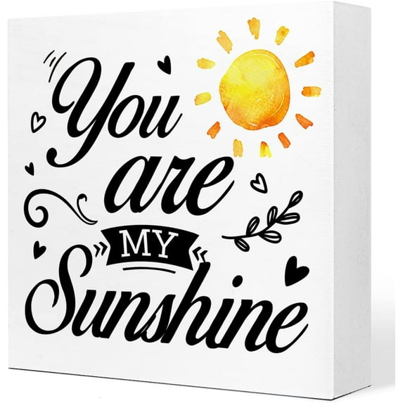 Wood Box Sign 5x5Inch You Are My Sunshine Inspirational Wooden Block Sign Desk Decor Rustic Sunshine Wood Block Sign Desk Decor For Summer Home Living Room Office Shelf Table Decor Gift For Women Men