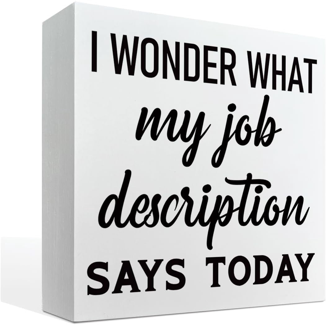 Wood Box Sign 5x5Inch Office Decor Box Sign Tabletop Decor Farmhouse ...