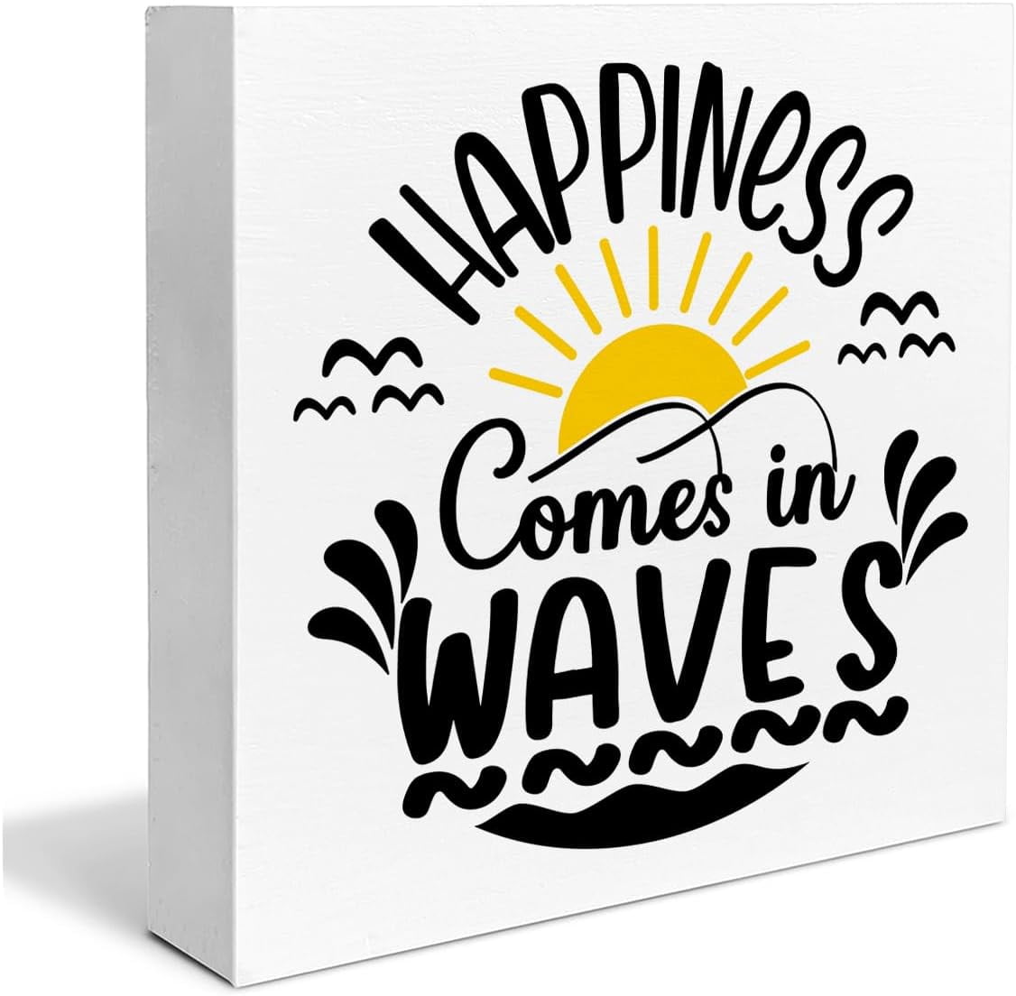 Photo inspiration: Coastal Themed Wooden Design Sign Reference: Wood Box Sign 7X7 Inch Beach Themed Wooden Box Sign