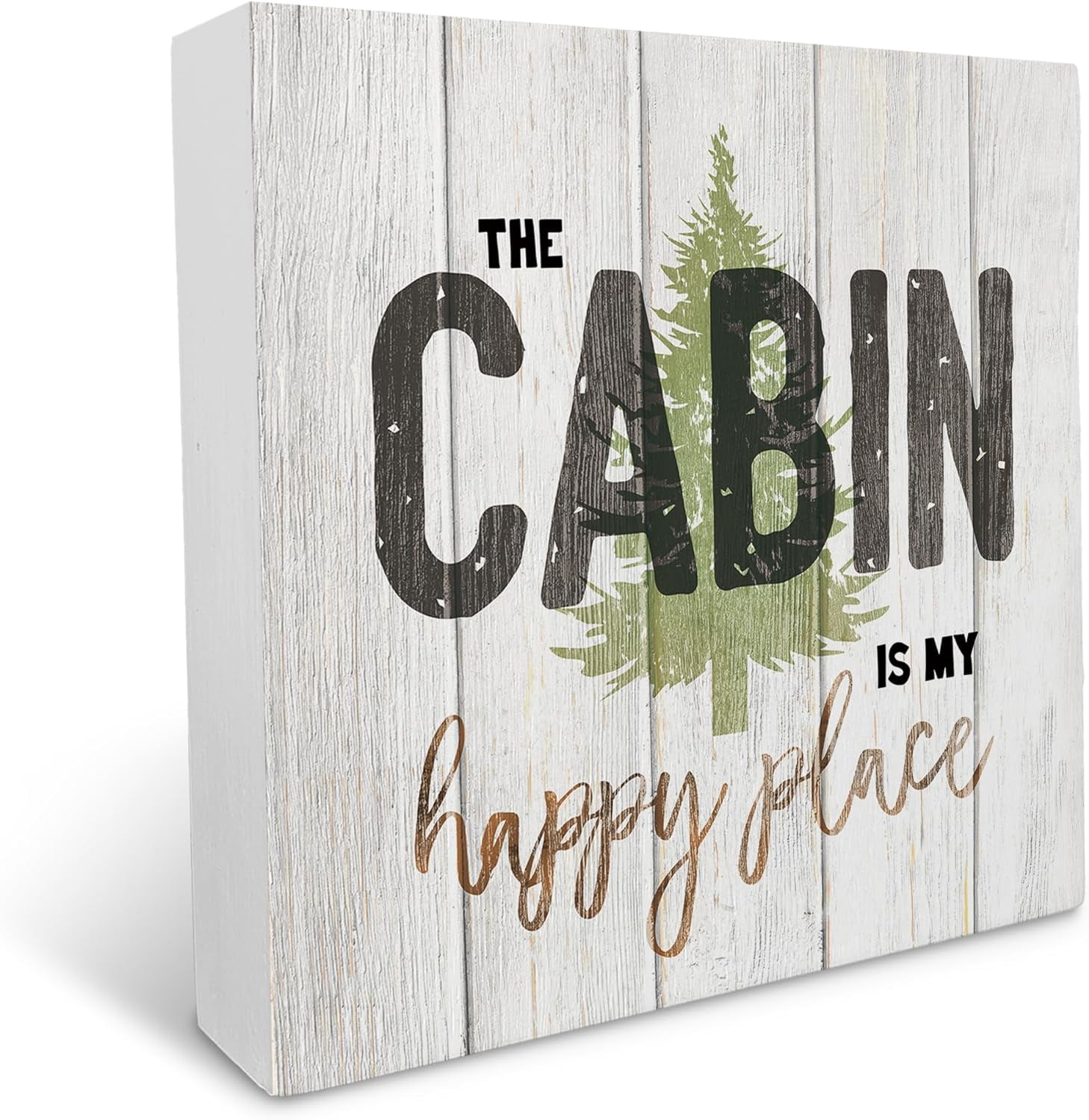 Wood Box Sign 7x7 Inch Cabin Decorwood Box Sign The Cabin Is My Happy ...