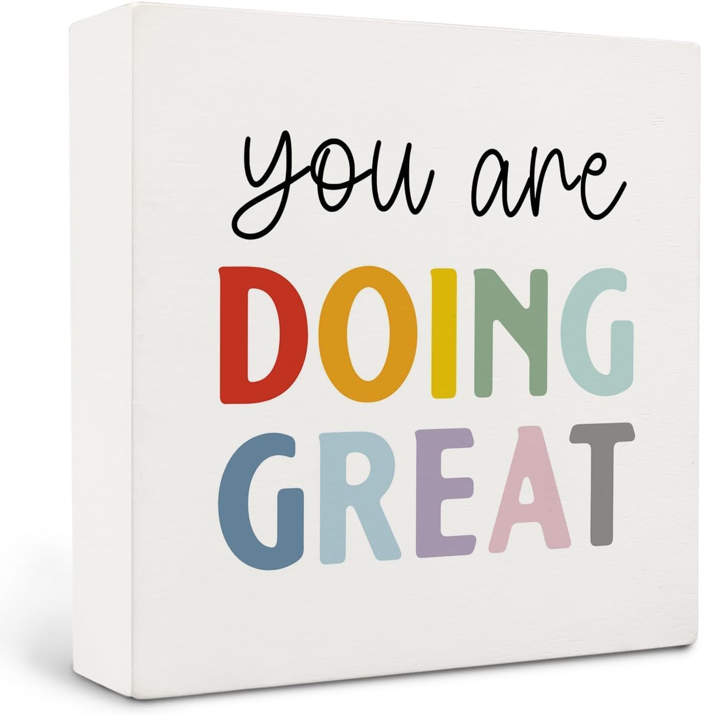 Wood Box Sign 7x7 Inch Classroom Decor Inspirational Quote Wooden Box ...