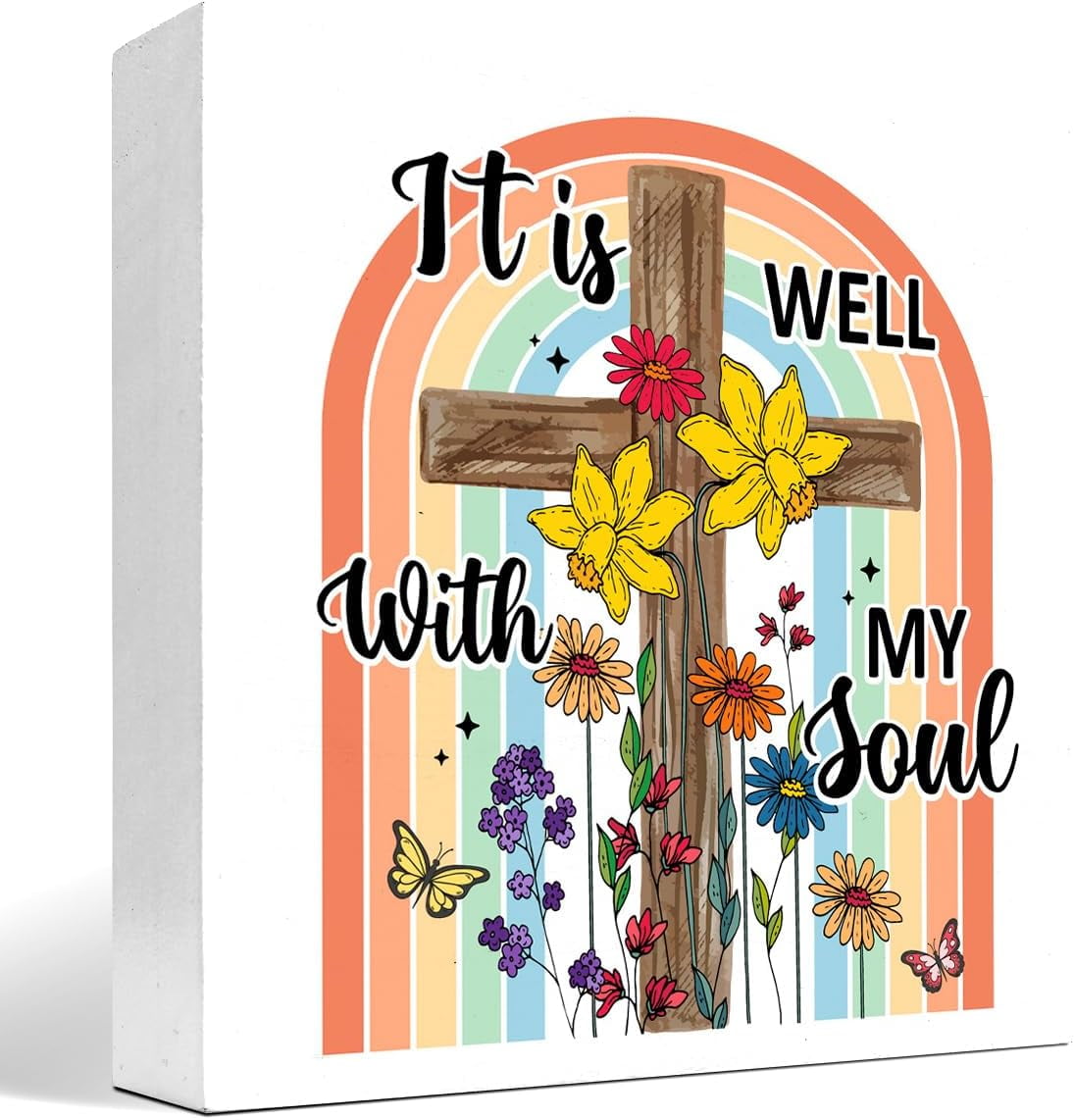 Wood Box Sign 7x7 Inch Wood Sign Desk Decor It Is Well With My Soul ...