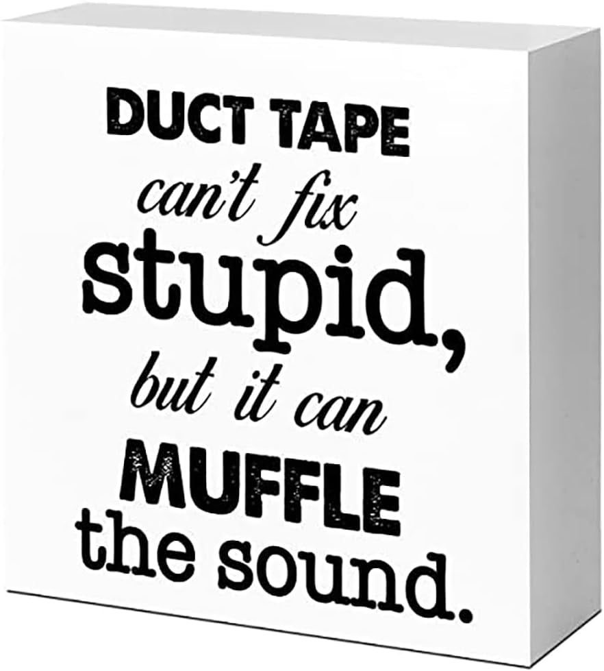 Lake Theme Wood Block Sign - Rustic Cabin In The Woods Desk Decor For Home Office Shelf Display