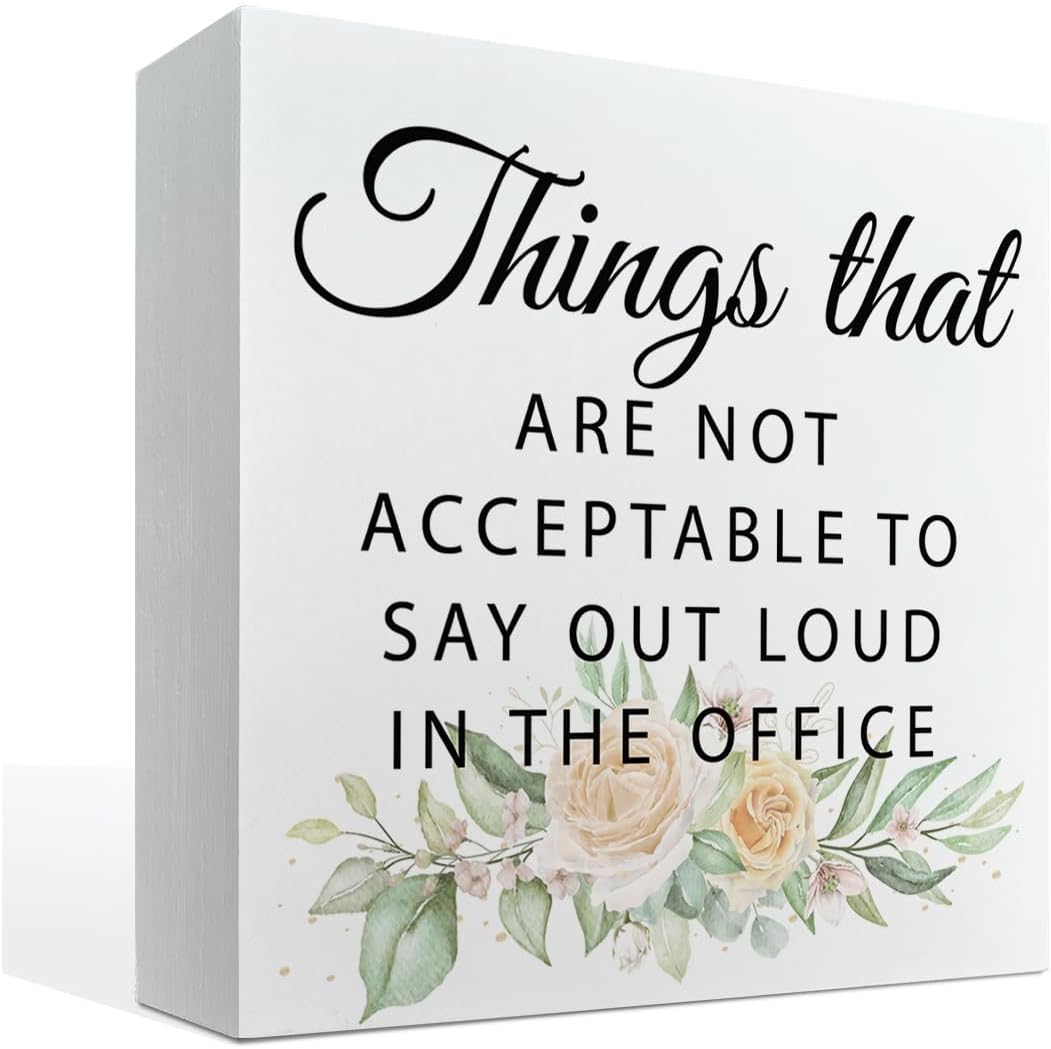 Fzu Wood Box Sign - "Not Bossy Just Aggressively Helpful" Desk Decor, 5 X 5 Inches, Wall Or Tabletop - View #3