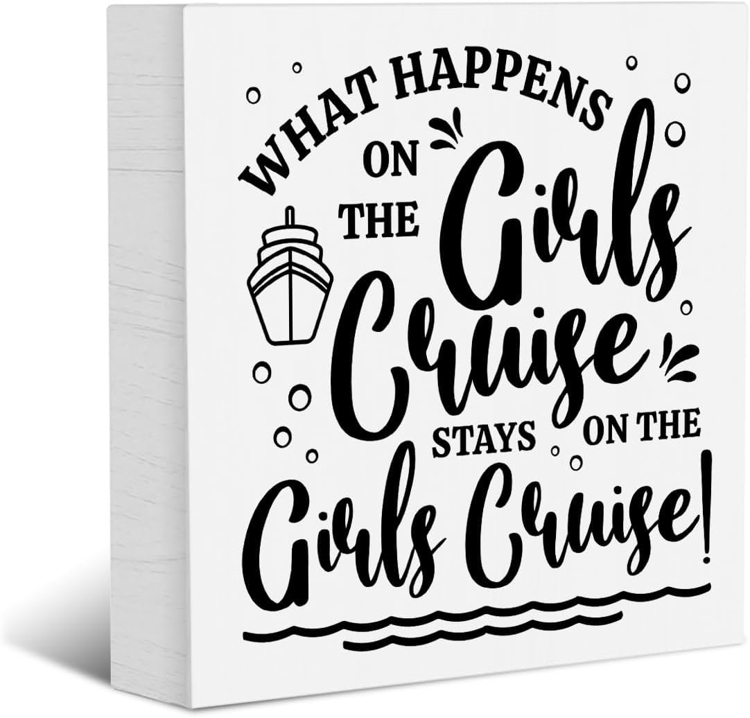 Wood Box Sign 7x7 Inch Girls Trip Gifts Cruise Decor Gifts Wood Box ...
