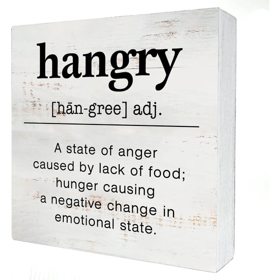 Wood Box Sign 7x7 Inch Hangry Definition Wood Box Sign Home Decor Rustic Hangry Definition Wooden Box Sign Block Plaque For Wall Tabletop Desk Home Kitchen Decoration Gift For Women Men