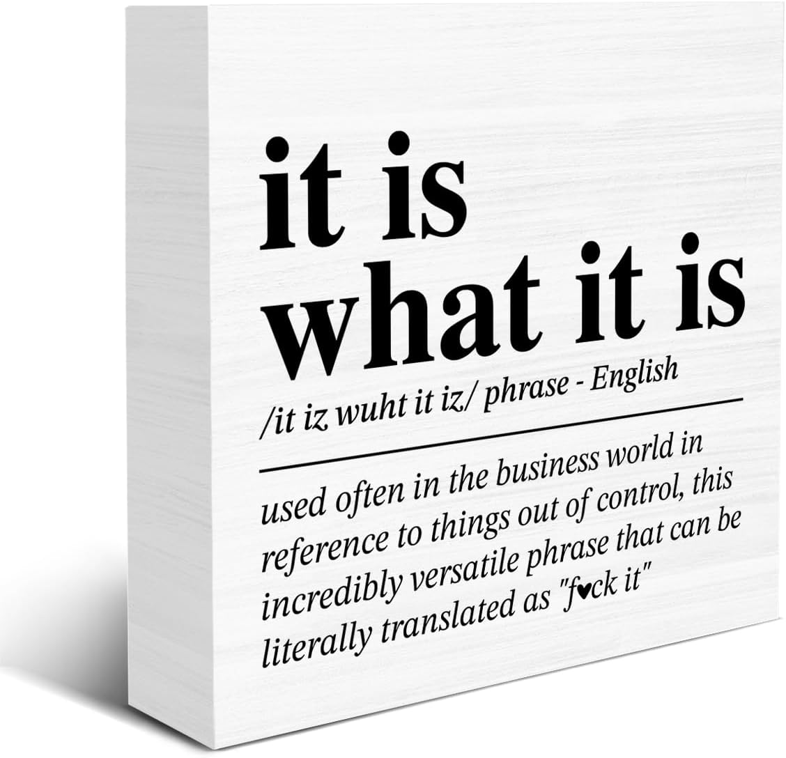 Wood Box Sign 7x7 Inch Humor Office Wooden Box Sign With Sayings ...