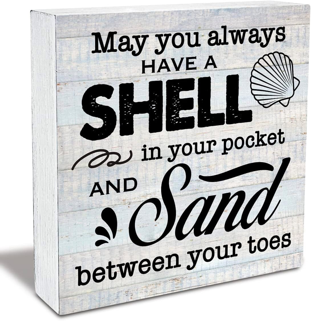 Wood Box Sign 7x7 Inch Rustic Beach Wood Box Sign May You Always Have A ...