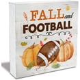 thumbnail image 1 of Wood Box Sign 7x7Inch Rustic Fall And Football Wood Box Sign Fall Pumpkins Football Autumn Wooden Box Sign Thanksgivings Sign Farmhouse Home Desk Shelf Decor Gift For Women Men, 1 of 8