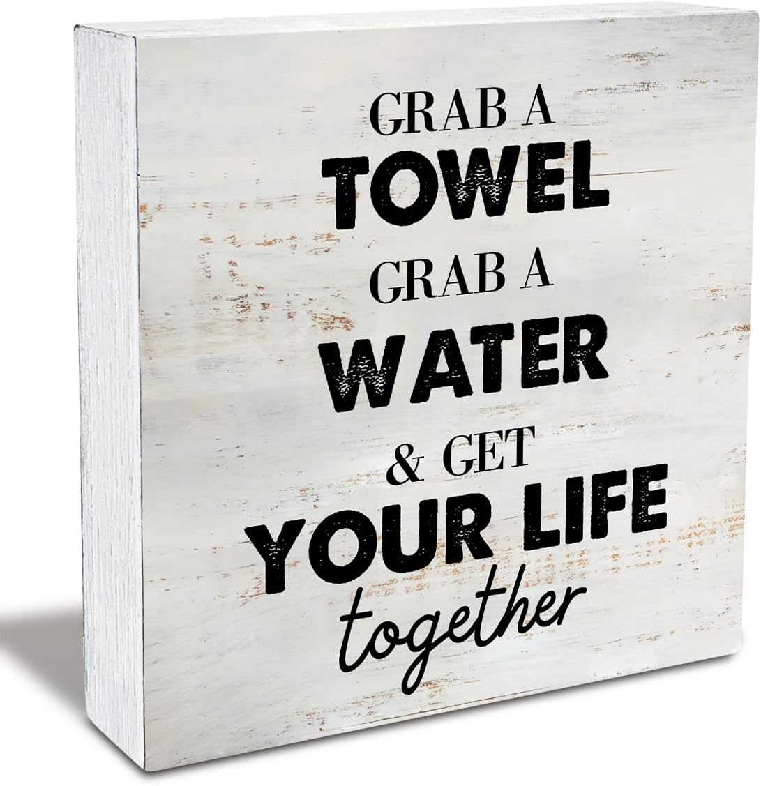 Wood Box Sign 7x7 Inch Rustic Get You Life Together Wood Box Sign ...