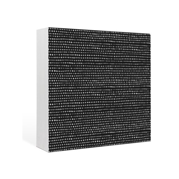 Wood Box Sign Black Micro Dots Square Boxes Sgin Desk Decor Decorative Wood Block Plaque Modern Abstract Linear Rows Wooden Signs for Home Tabletop Shelf Wall Office Room Table Decor Gifts 6"x6"