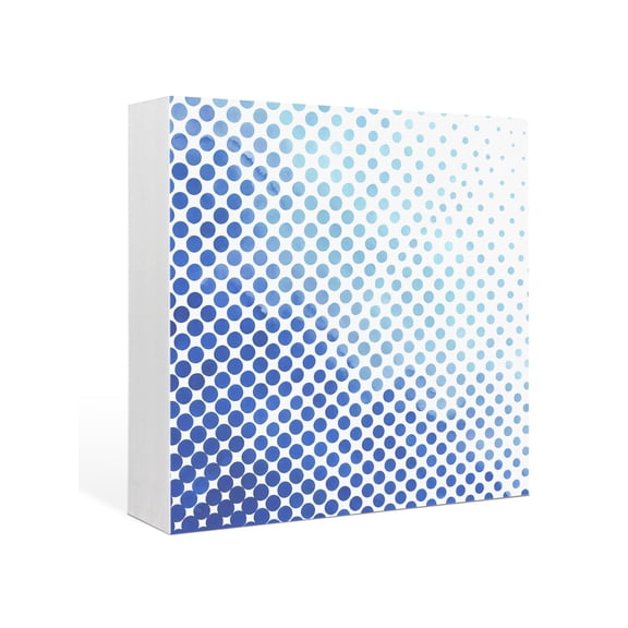 Wood Box Sign Blue Polka Dots Square Boxes Sgin Desk Decor Decorative Wood Block Plaque Gradient Aesthetic Spots Wooden Signs for Home Tabletop Shelf Wall Office Room Table Decorations Gifts 6"x6"