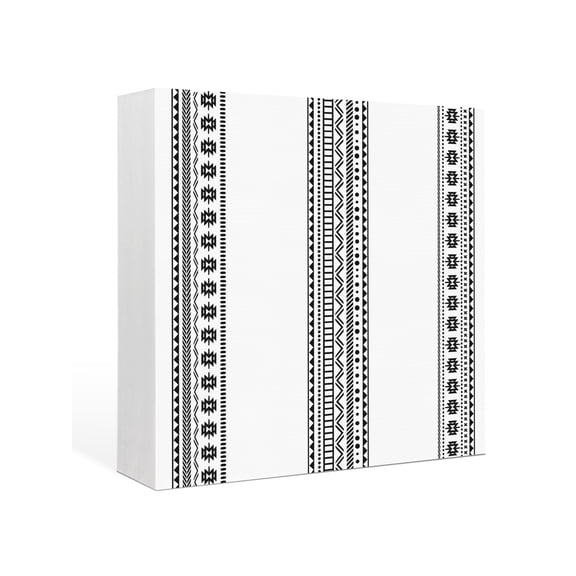 Wood Box Sign Boho Geometric Square Boxes Sgin Desk Decor Decorative Wood Block Plaque Bohemian Abstract Art Tribal Wooden Signs for Home Tabletop Shelf Wall Office Room Table Decor Gifts 6"x6"