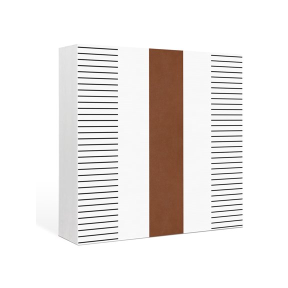 Wood Box Sign Boho Style Square Boxes Sgin Desk Decor Decorative Wood Block Plaque Brown Stripe Lines Bohemian Wooden Signs for Home Tabletop Shelf Wall Office Room Table Decorations Gifts 6"x6"