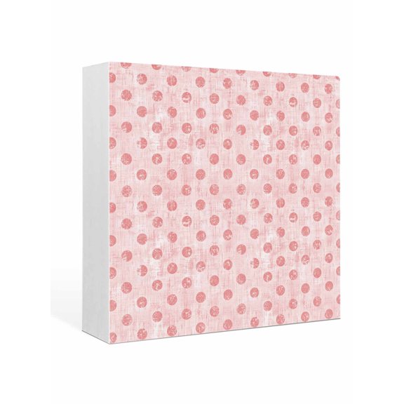 Wood Box Sign Red Polka Dots Square Boxes Sgin Desk Decor Decorative Wood Block Plaque Modern Artistic Spots Wooden Signs for Home Tabletop Shelf Wall Office Room Table Decorations Gifts 6"x6"