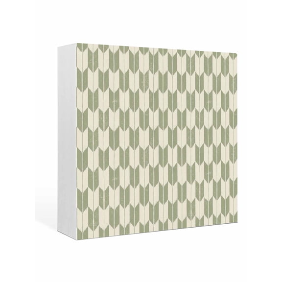 Wood Box Sign Sage Arrow Patterns Square Boxes Sgin Desk Decor Decorative Wood Block Plaque Abstract Geometric Lines Wooden Signs for Home Tabletop Shelf Wall Office Room Table Decor Gifts 6"x6"