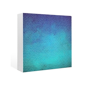 Wood Box Sign Turquoise Hexagonal Tiles Square Boxes Sgin Desk Decor Decorative Wood Block Plaque Gradient Honeycomb Wooden Signs for Home Tabletop Shelf Wall Office Room Table Decor Gifts 6"x6"