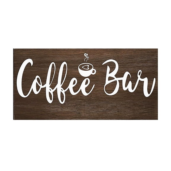 Wood Boxwood Coffee Theme Hanging Sign Back Hook Easy Mount Farmhouse Style Wall Plaque for Kitchen Cafe Coffee Bar Home Decor Coffee Lover Gift
