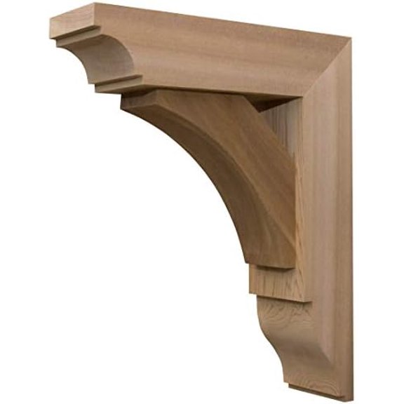 Wood Bracket 02T32 Smooth Finish -Projection 11" -Height 14" -Thickness 3 1/4" -Brace Thickness 2 1/4" by Timber Build$$Hardware