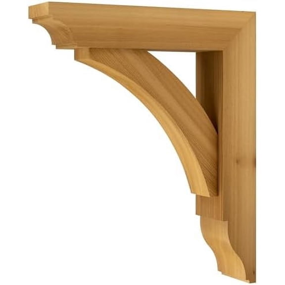 Wood Bracket 02T33 Smooth Finish -Projection 14" -Height 17" -Thickness 3 1/4" -Brace Thickness 2 1/4" by Timber Build$$Hardware