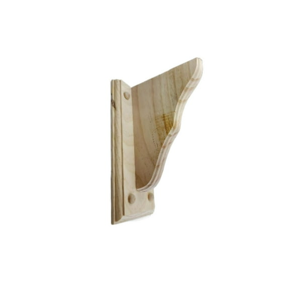 Wood Bracket 6"D x 9"L - Pack of 10 - Shelf Bracket - Granite Bracket - Curved Bracket - Traditional Wood Bracket - PineBracket
