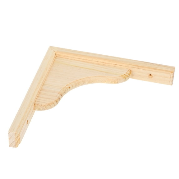 Homoyoyo Wood Shelf Brackets Wooden Triangular Wall Bracket Wood Color 1Set