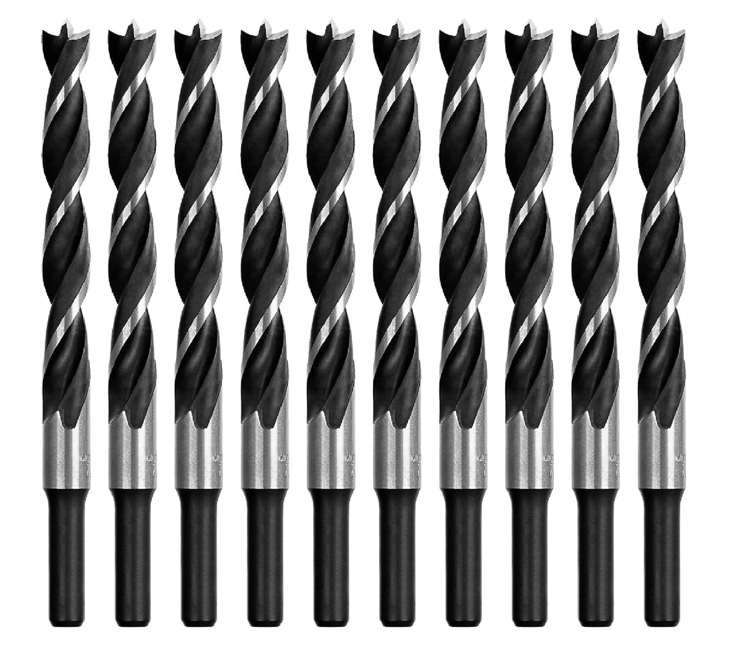 Wood Brad Point Drill Bit Set 7 16 in. 10Pcs Spur Point Stubby Woodworking Drill Bits Walmart