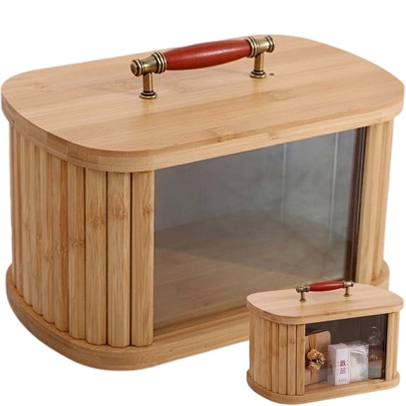 Wood Bread Box Bread Bin Bread Storage Container Multipurpose Keeper Retro Gift Box Food Container For Kitchen Countertop Bakery Pantry