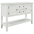 thumbnail image 1 of Wood Buffet Sideboard, Console Table with 4 Storage Drawers, Wood Buffet Sideboard Desk with 2 Cabinets and Bottom Shelf, Retro Tall Console Table Entryway Table Accent Table for Entryway, SS1548, 1 of 9