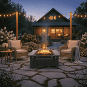 Fire Pits for Outside, UHOMEPRO 32" Square Iron Fire Pit Backyard Patio Garden Stove Wood Burning Fire Pit w/ BBQ Net, Waterprrof Cover, Mesh Screen Lid, Wood Grate, Poker, Durable Fire Pit