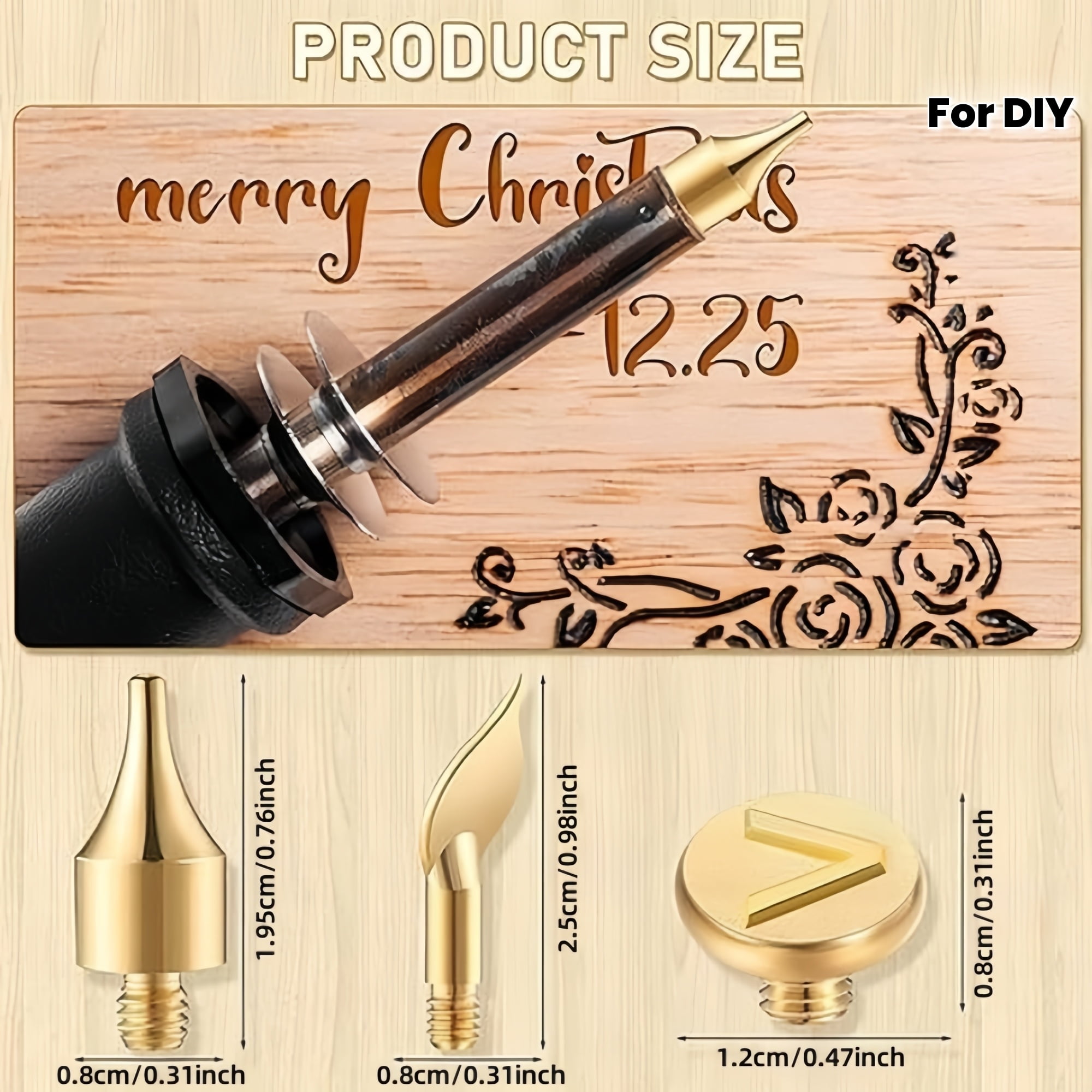 Wood Burning Kit 28pcs with 26 English Letters Pyrography Pen Tips ...