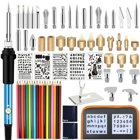 Wood Burning Kit, Adjustable Temperature 200-450F with Soldering Iron Tips, 71 Interchangeable Tips, Ergonomic Handle for DIY Art, Crafts, Beginner-Friendly Projects and Gift Making