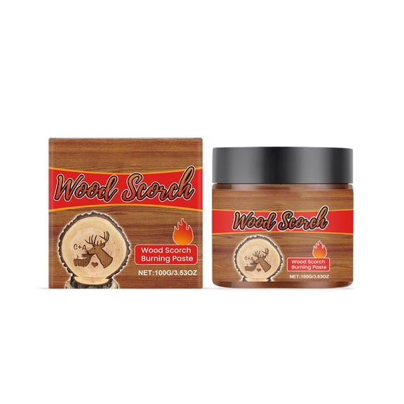 Wood Burning Paste for Pyrography, Woodworking Burning Pen, Safe No Flame Required, Long-Lasting Scorch Marks, Versatile for Furniture Restoration and DIY Crafts