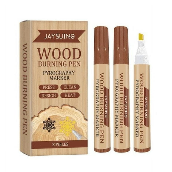 Wood Burning Pen Scorch Marker Kit Dual Tip Chemical Wood Burn Marker for DIY Wood Crafts Projects
