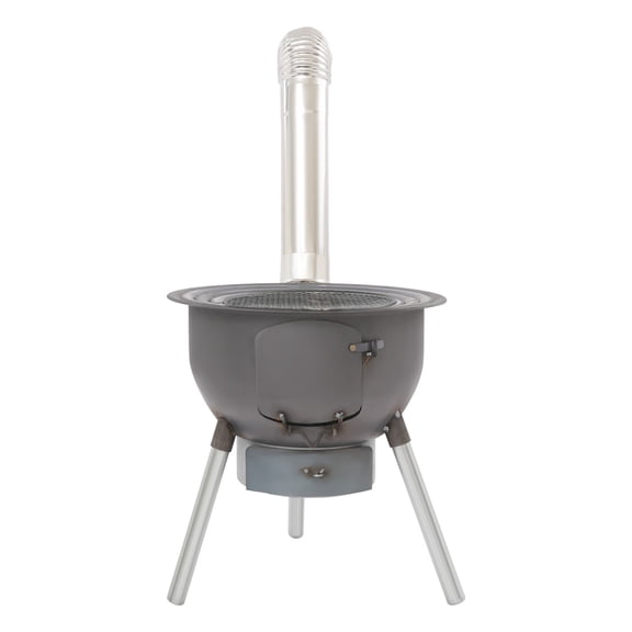 Wood Burning Stove, 18.89 inch Diameter Camping Stove for 3-6 People, Large Capacity Outdoor Firewood BBQ Grill