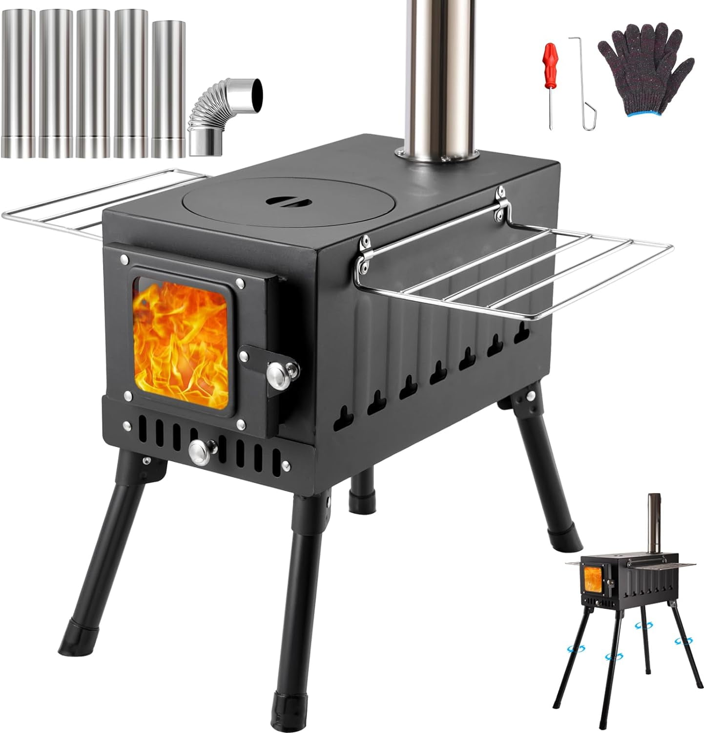 Wood Burning Stove, Camping Wood Stove, Portable Hot Tent Stoves wood ...