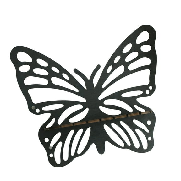 Wood Butterfly Crystal Display Shelf Wall Floating Shelves Potted Plant Rack
