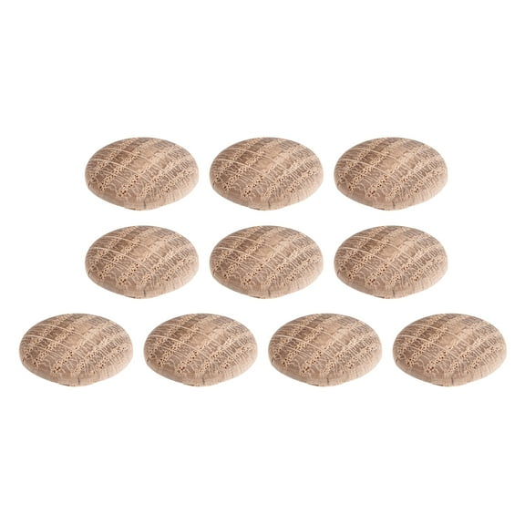Wood Button Plugs 0.4 Inch Oak Hardwood Screw Hole Furniture Plugs 10Pcs
