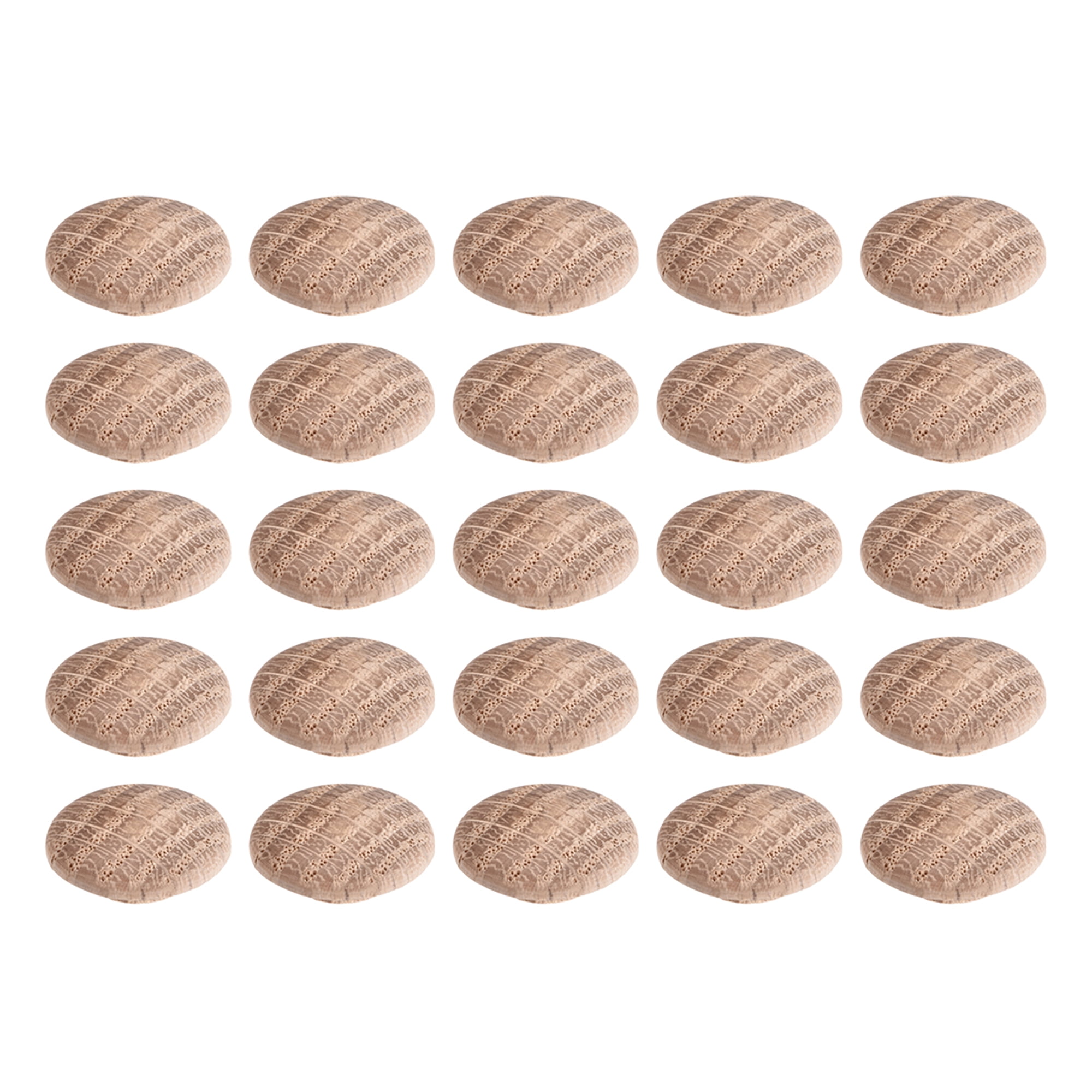 Uxcell 25-Pack Wood Button Plugs - 0.4" Oak Screw Hole Plugs For Furniture & Crafts