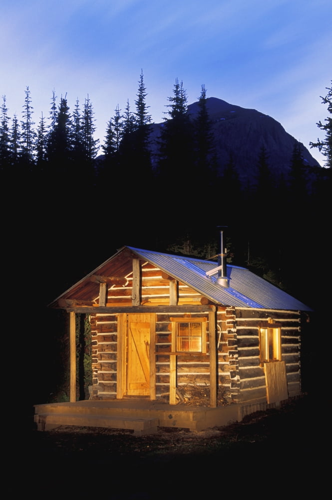 Wood Cabin In Forest Canvas Art - Carson Ganci Design Pics (11 x 17)