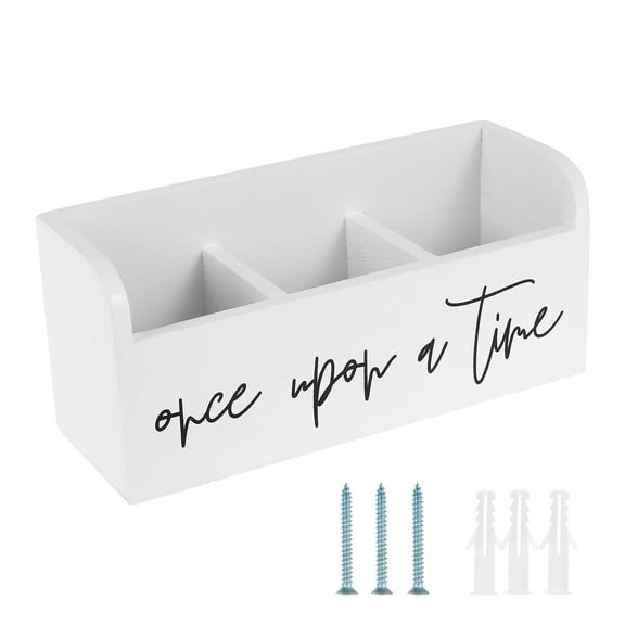 Wood Caddy Organizer 3 Compartments Card Organizer Caddy Easy Access Tea Bag Caddy Vintage Remote Control Holder Practical Cutlery Organizer Caddy for Home Bedroom Tabletop