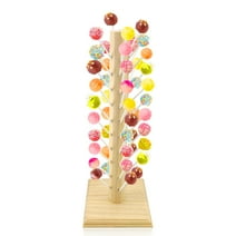 Wood Cake Pop Stand - 60 Hole Wooden Lollipop Holder Candy Table Display for Wedding, Birthday, Parties, Birthday Anniversaries Party（Wood）