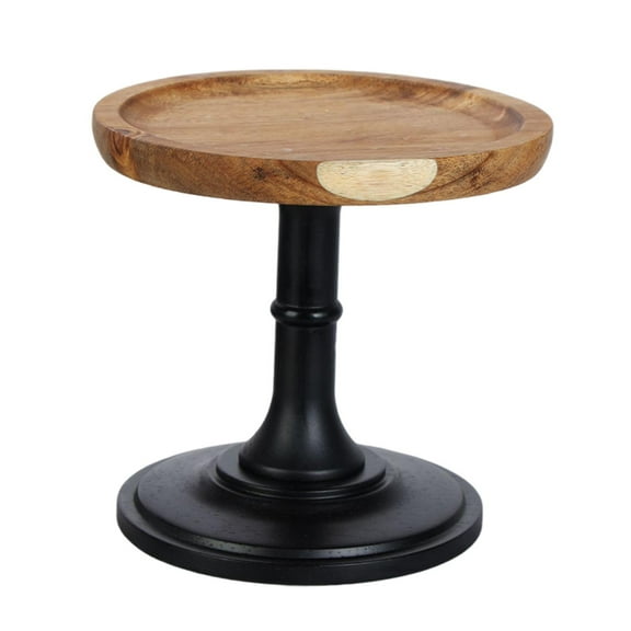 Wood Cake Stand High-Footed Cake Plate Serving Platter Round Display Plate Kitchen Tool Cake Pedestal Dessert Birthday Cake Sushi - 15cm