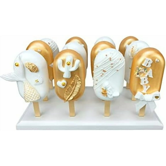 Wood Cakesicle Stand Display - 12 Count Popsicle Sticks Holder for Dessert Table of Wedding Shower Birthday Parties - Sturdy and Reusable$$Home Decor, Kitchen, & Other