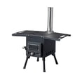 thumbnail image 1 of Wood Camping Stove 57.5×31×37cm Black Portable Outdoor Wood Burning Stove Camping Cooking Heater, 1 of 18
